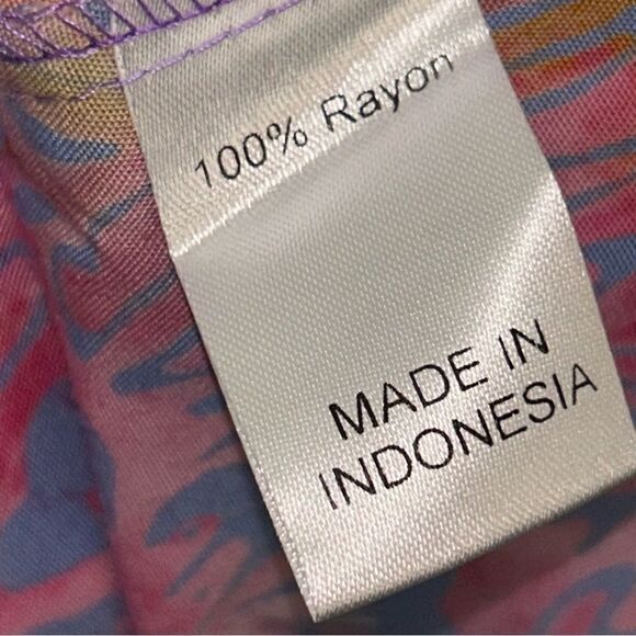 Norm Thompson Pull On Tie Dye Ombre Mix Floral Print Maxi Shirt - Picture 5 of 6